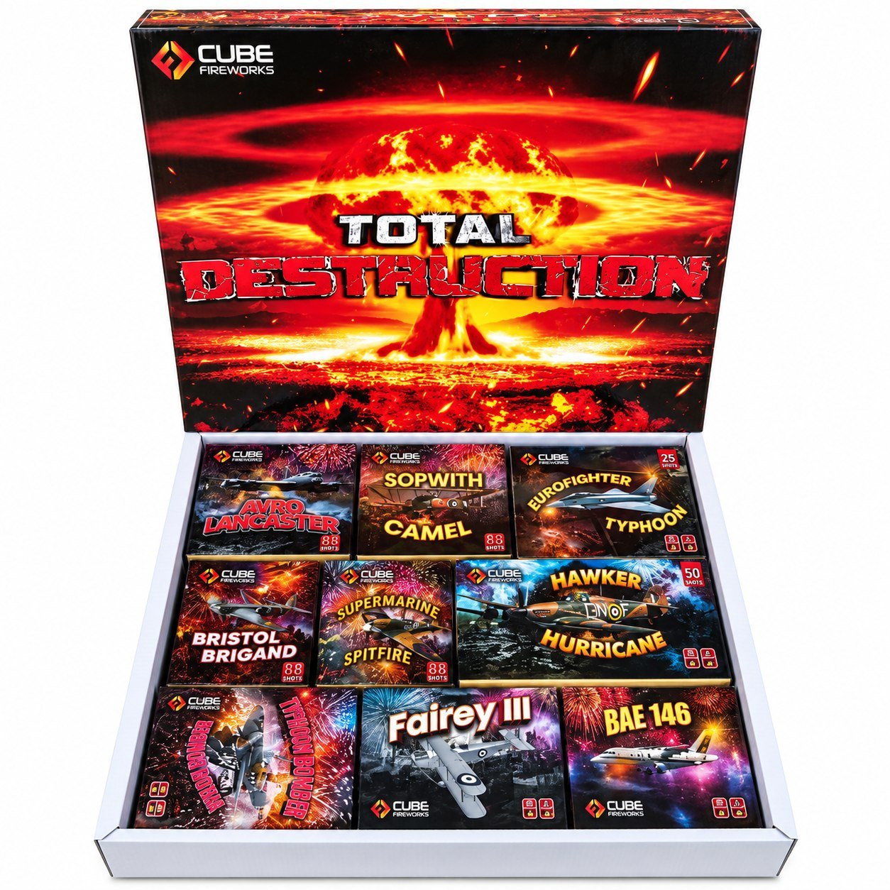 cube fireworks total destruction